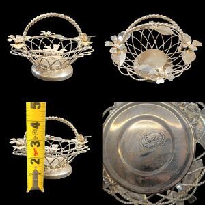 Vintage Silverplated Wire Basket by Studio Silversmiths, Floral Theme
